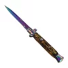 10.5" Faux Stag Stiletto Automatic Knife Titanium Bayo -Direct Knife Sales 10 Faux Stag Stiletto Automatic Knife Titanium Bayo.600