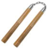 12 Inch Natural Wood Nunchaku Grip Grooves -Direct Knife Sales 12 Inch Natural Wood Nunchaku Grip Grooves.600