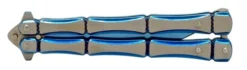Direct Knife Sales -Direct Knife Sales 5 Blue Bones Heavy Butterfly Knife Clip Point Balisong 2.600