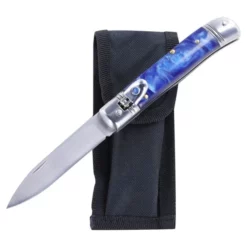 8 Inch Leverlock Automatic Knife Classic Switchblade Blue Pearl -Direct Knife Sales 8 Inch Leverlock Automatic Knife Classic Switchblade Blue Pearl 2.600