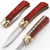8.25" Lever Lock Sedona Red Automatic Knife Filework D2 Drop Point -Direct Knife Sales 8 Lever Lock Sedona Red Automatic Knife Filework D2 Drop Point.600