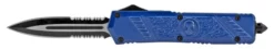 9" Alien Skull Blue D/A OTF Automatic Knife Dagger Double Serrated