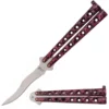 9" Heavy Butterfly Knife Red Balisong Satin Kriss -Direct Knife Sales 9 Heavy Butterfly Knife Red Balisong Satin Kriss.600