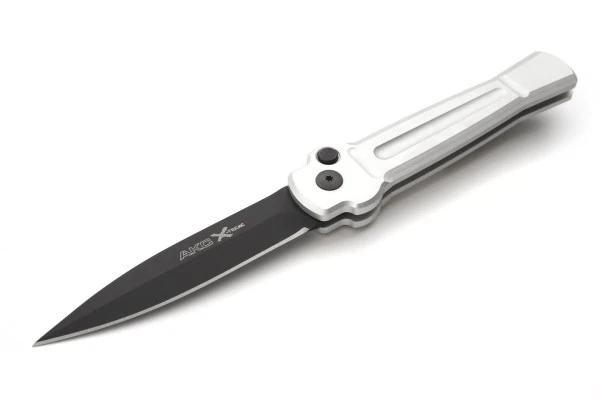 AKC ACE X-treme Silver Italian Automatic Knife Black Dagger 3 AKC ACE X-treme Silver Italian Automatic Knife Black Dagger