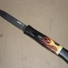 AKC Concord Large Flames Black Flat Grind Italian OTF Automatic Knife -Direct Knife Sales AKC Concord Large Flames Black Flat Grind Italian OTF Automatic Knife.600
