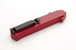 AKC F-16 Red Grip D/A OTF Automatic Knife Satin Bayo -Direct Knife Sales AKC F16 Double Action OTF Automatic Knife Red 3.600