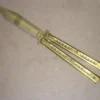 Balisong 9 Inch Gold Heavy Folding Butterfly Knife Tanto