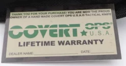 Covert Ops USA Black Karambit D/A OTF Automatic Knife Rainbow Blade -Direct Knife Sales Covert Ops Black Karambit Warranty.600