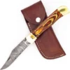 Damascus Burning Wood Leverlock Automatic Knife Clip Point -Direct Knife Sales Damascus Burning Wood Leverlock Automatic Knife Clip Point.600