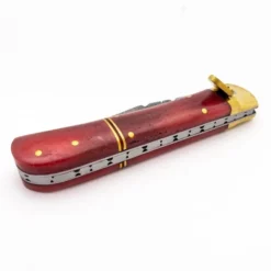 Damascus Red Bone Leverlock Automatic Knife Clip Point -Direct Knife Sales Damascus Red Bone Leverlock Automatic Knife Clip Point 1.600