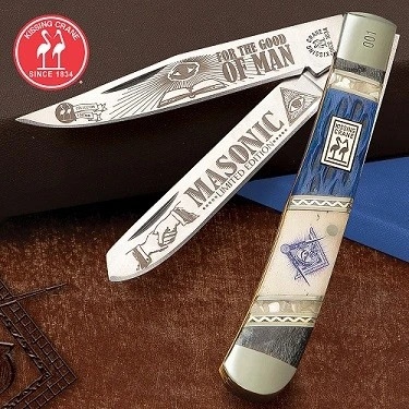 Kissing Crane 2020 Masonic Trapper Folding Knife 3 Kissing Crane 2020 Masonic Trapper Folding Knife