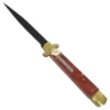 9 Inch Lever Lock Rosewood Automatic Knife Black Blade -Direct Knife Sales Leverlock 9 Brass Rosewood Automatic Switchblade Knife Black Drop Point.600