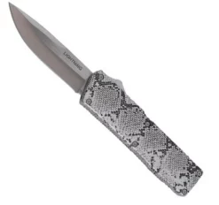 Lightning Model 3 Silver Snake D/A OTF Automatic Knife Satin Drop Point