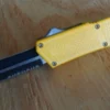 Lightning Yellow D/A OTF Automatic Knife Two Tone Dagger Serrated 1 Lightning Yellow D/A OTF Automatic Knife Two Tone Dagger Serrated -Direct Knife Sales Lightning Yellow DA OTF Automatic Knife Two Tone Dagger Ser.600