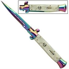 9.5" Stiletto Titanium Pearl Automatic Knife A155dlr