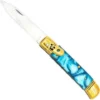 Ocean Pearl Blue Lever Lock Automatic Knife Gold Stainless -Direct Knife Sales Ocean Pearl Blue Lever Lock Automatic Knife Gold Stainless.600