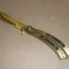 Pirate Balisong Gold 9" Heavy Folding Butterfly Knife -Direct Knife Sales Pirate Balisong Gold 9 Heavy Folding Butterfly Knife.600