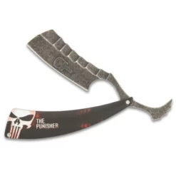 Punisher Folding Straight Razor Knife Stonewashed -Direct Knife Sales Punisher Folding Straight Razor Knife Stonewashed 2.600
