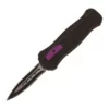 Short Black Purple D/A OTF Automatic Knife Dagger 5.5" -Direct Knife Sales Short Black Purple DA OTF Automatic Knife Dagger 5.600