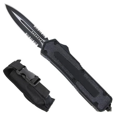 Titan Black D/A OTF Black Serrated Dagger Automatic Knife 3 Titan Black D/A OTF Black Serrated Dagger Automatic Knife