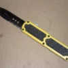 Titan Yellow D/A OTF Automatic Knife Black Serrated Double